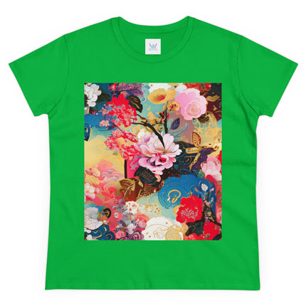 Women's Ethereal Irises Print Midweight Cotton Tee