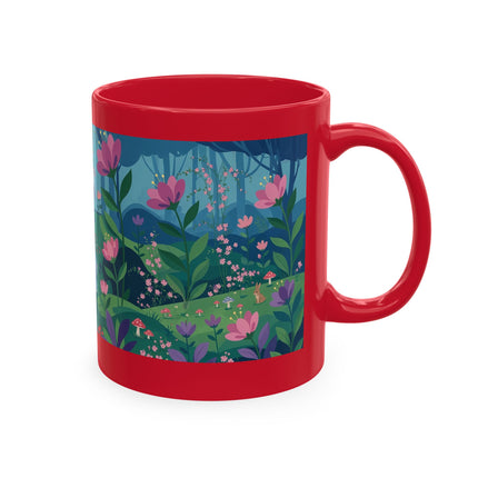 🌸☂️ The Lady Of The Enchanted Garden Stroll Ceramic Mug – Art Deco Floral Whimsy