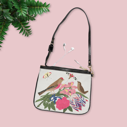 Pink-Breasted Bird & Wren Shoulder Bag – Spring Joy & Timeless Charm