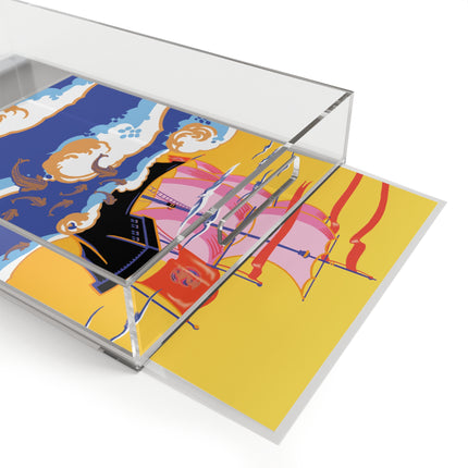 Golden Seas and Whimsical Dreams Acrylic Serving Tray