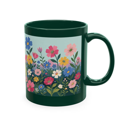 🌼🪭 The Lady Of The Grand Flower Garden Ceramic Mug – Art Deco Garden Whimsy