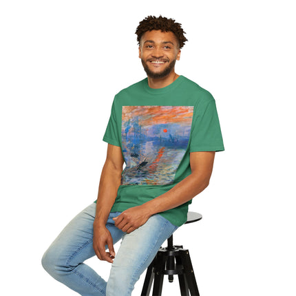 Sunrise by Claude Monet Unisex Garment-Dyed T-shirt