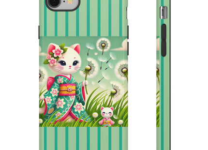 Geisha Kitten and the Dandelion Phone Cases