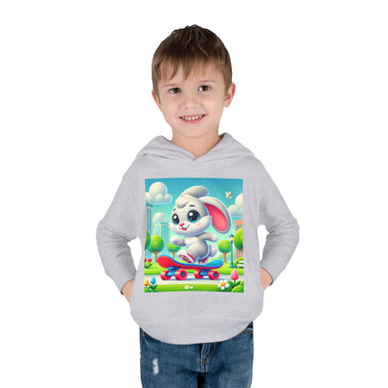 Skateboard Bunny Adventure Toddler Pullover Fleece Hoodie