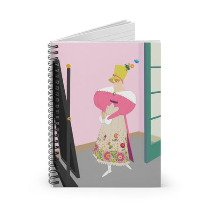 The Yellow Hat Spiral Notebook – 1920s Vogue Whimsy & Playful Elegance
