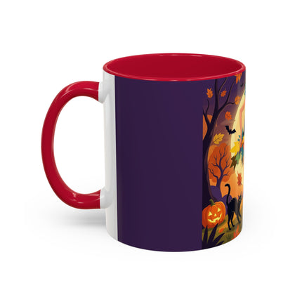 🌕🍂 Autumn Song Beneath The Harvest Moon Colorful Mug – Whimsical Halloween Charm