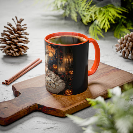 🌙🎃 The Moonlit Pumpkin Parlor Colorful Mug – Elegant Halloween Charm