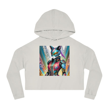 Cyberpunk Chic Cropped Hooded Sweatshirt