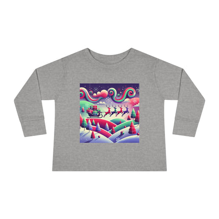 Festive Reindeer Flight Toddler Long Sleeve Tee