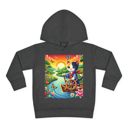 Sailor Kitten’s River Adventure Toddler Pullover Fleece Hoodie