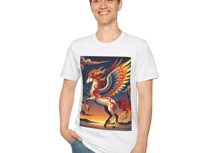 Flame-Winged Horse at Sunset Unisex Softstyle T-Shirt