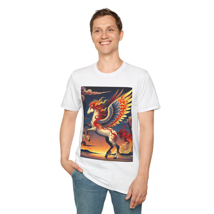 Flame-Winged Horse at Sunset Softstyle T-Shirt
