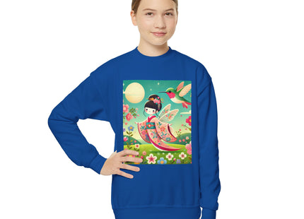 Geisha Fairy and the Hummingbird Blossom Youth Crewneck Sweatshirt