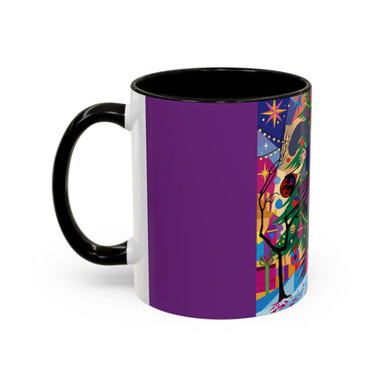 🎄✨ Christmas Among The Twinkling Trees Colorful Mug – Art Deco Holiday Fantasy
