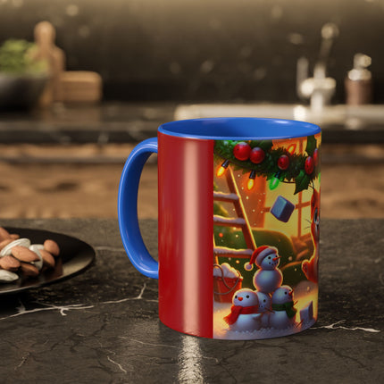 Naughty or Nice Kitten Christmas Colorful Mugs (11oz, 15oz)
