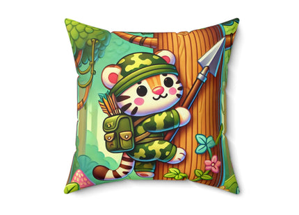 Stealthy Stripes Spun Polyester Square Pillow