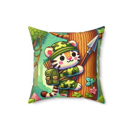 Stealthy Stripes Spun Polyester Square Pillow