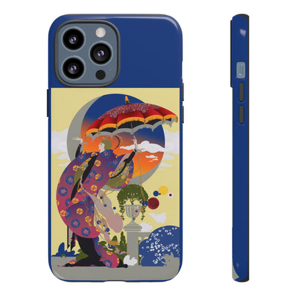 Parasol Sunset Geisha Phone Case – Elegant Twilight Grace
