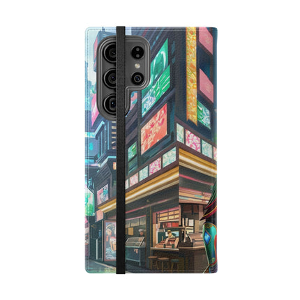 🐆🦜 Cybernetic Duets Flip Case – Neon Elegance & Digital Harmony