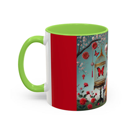 Reading in a Painted Garden Colorful Mugs (11oz, 15oz)