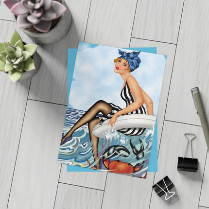Playful Waves and Fashion Follies Postcard Bundles (envelopes included)