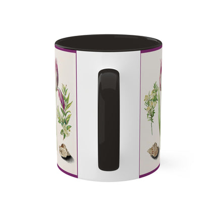 Tulip, Branches of Myrtle and Shells by Maria Sibylla Merian Colorful Mugs, 11oz