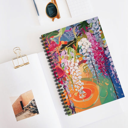 Golden Wisteria Elegance Spiral Notebook - Ruled Line