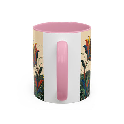 🌺🦋 The Enchanted Floral Voyage Colorful Mug – Art Deco Botanical Whimsy