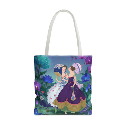 🌸☂️ The Ladies Of The Garden Promenade Tote Bag – Art Deco Floral Elegance