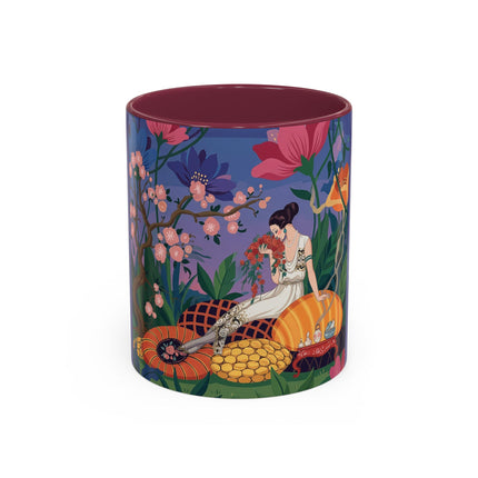 The Garden Of Quiet Reverie Colorful Mugs – Art Deco Botanical Serenity