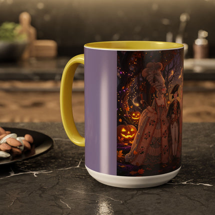 🎃🌙 The Midnight Court Of Pumpkin Grove Colorful Mug – Elegant Halloween Masquerade