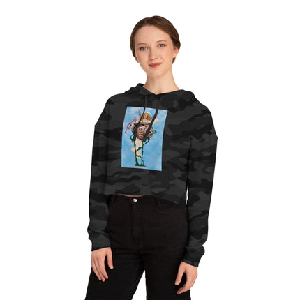 Enchanting Serenity Women’s Cropped Hooded Sweatshirt