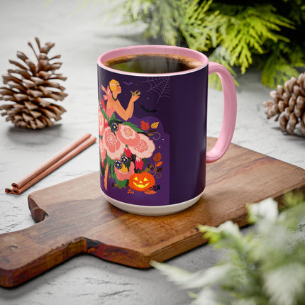 🌹🎃 The Lady Of The Haunted Rose Garden Colorful Mug – Romantic Halloween Charm
