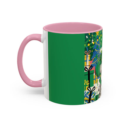 🍀🎄 The Emerald Holly Christmas Colorful Mug – Art Deco Holiday Elegance