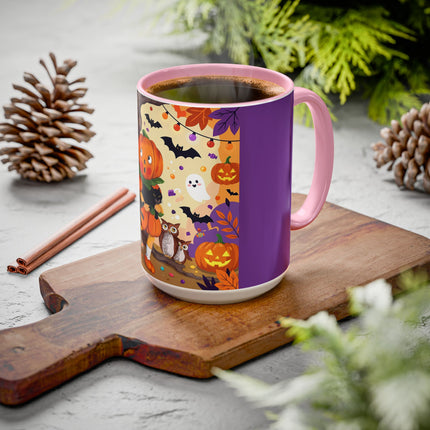 🎃🐈‍⬛ The Pumpkin Child’s Halloween Parade Colorful Mug – Whimsical Storybook Charm