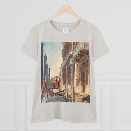 Gondola Moorings on the Grand Canal by John Singer Sargent Women's Midweight Cotton Tee