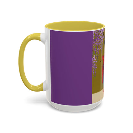 Wisteria Elegance Colorful Mug (11oz, 15oz) – Floral Beauty, Kimono Art & Timeless Grace