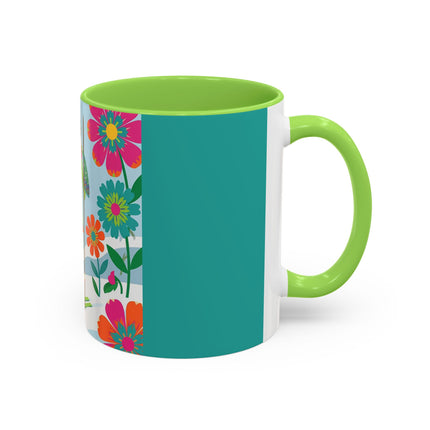 🎿🌸 The Winter Flower Adventurer Colorful Mug – Colorful Ski Fantasy