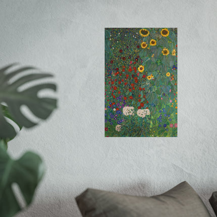 Farm Garden with Sunflowers by Gustav Klimt Fine Art Posters