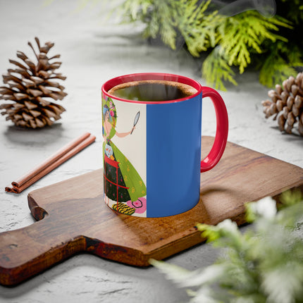 Lady with the Golden Fish Colorful Mugs – Whimsical Fashion & Playful Fantasy