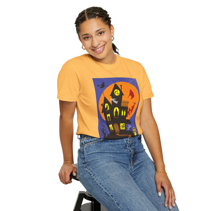 Halloween Night at the Haunted House Unisex Garment-Dyed T-shirt