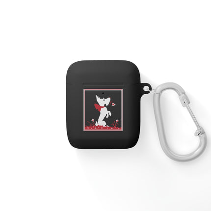 The Enchanting White Terrier with a Red Bow AirPods Case