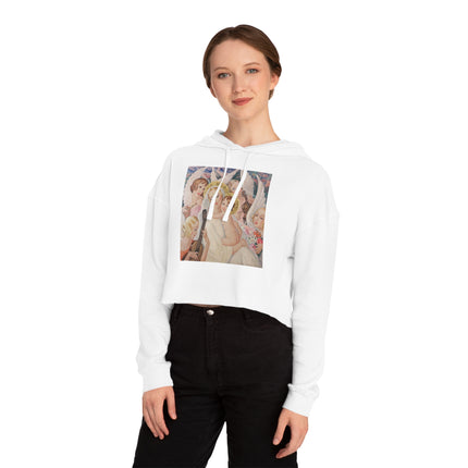 Madonna with Child surrounded by musical angels by Gerda Wegener Women’s Cropped Hooded Sweatshirt