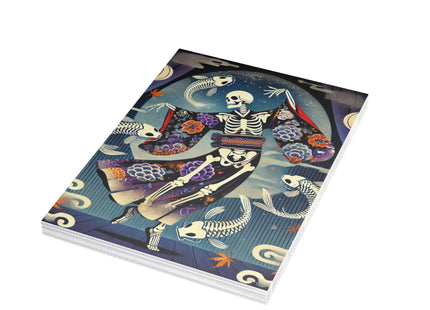 Skeleton Kabuki Performer Postcards (envelopes included) - Bundles of 10, 30, 50 Pieces