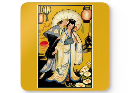 Golden Embrace Corkwood Coaster Set