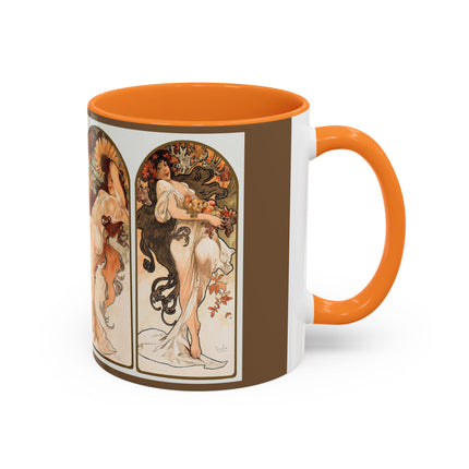 The Seasons by Alphonse Maria Mucha Colorful Mugs (11oz, 15oz)