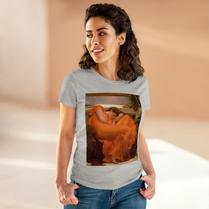 Flaming June by Frederic Leighton Women's Midweight Cotton Tee