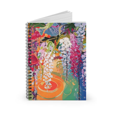 Golden Wisteria Elegance Spiral Notebook - Ruled Line