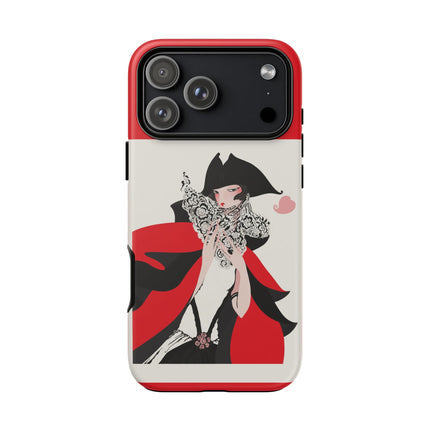 Crimson Masquerade Phone Case – Dramatic Grace & Bold Elegance
