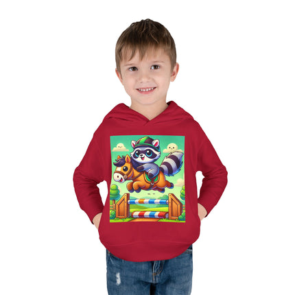 Raccoon Rider Toddler Pullover Fleece Hoodie